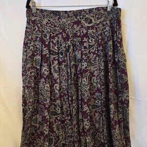 Michael Taylor Purple Skirt, Size Large, 100% Rayon, Pockets, Made In Mexico